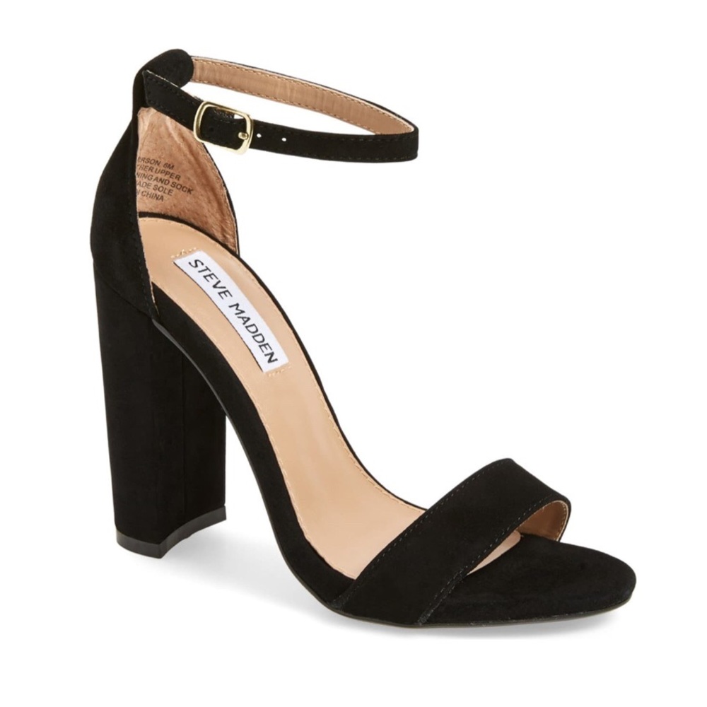 STEVE MADDEN Carson Heel Black Suede EUC